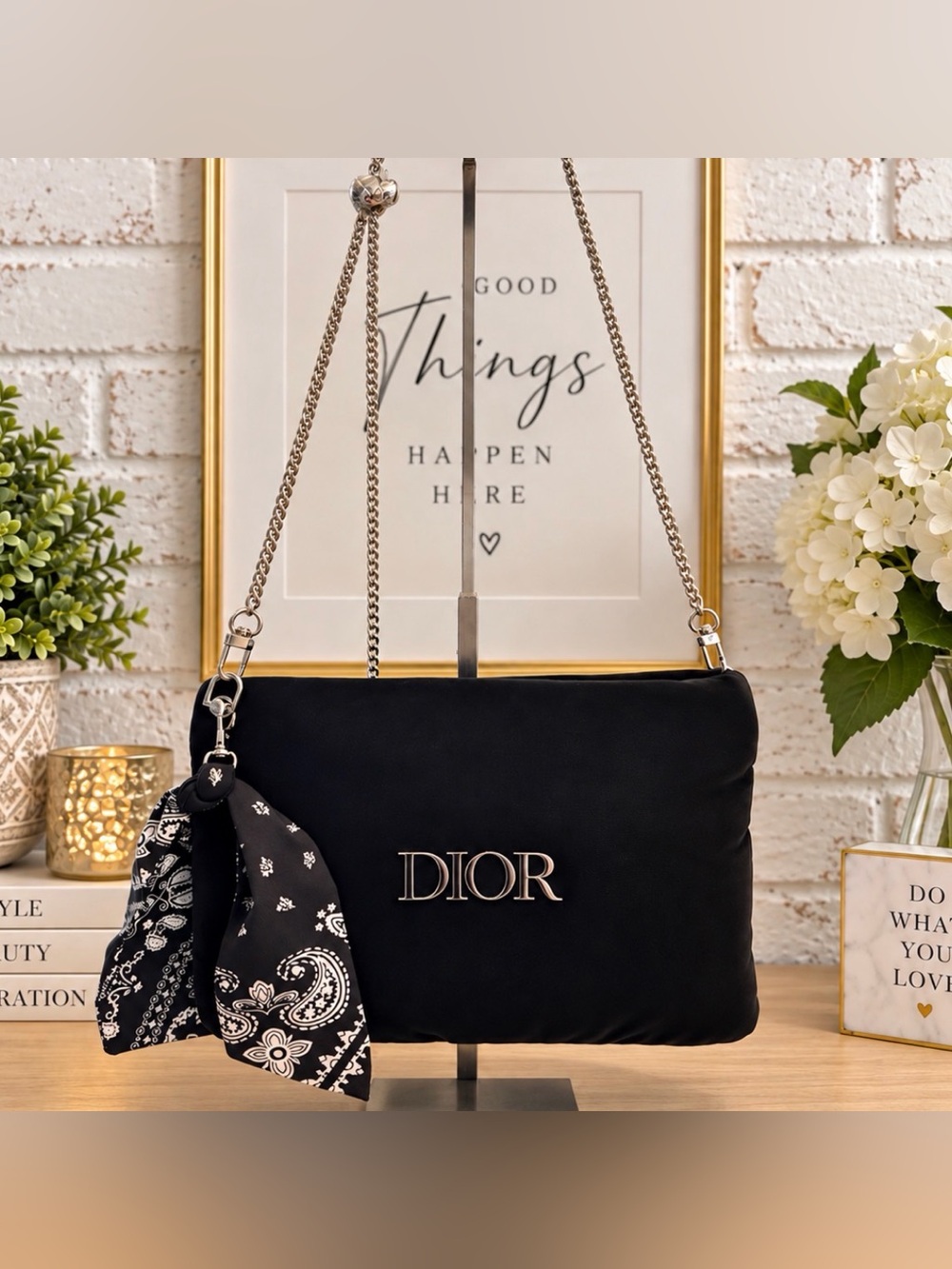 Dior Black Velvet Beauty Cosmetic Bag GWP item NWOT